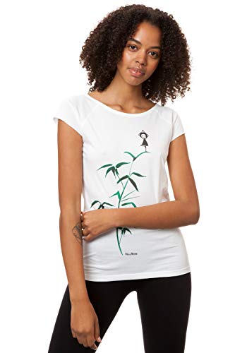 FellHerz Yogamädchen weiß - süßes Damen T-Shirt aus 100% Bio-Baumwolle und unter fairen Bedingungen hergestellt, Organic Cotton, nachhaltig, öko, alternativ, vegan (L) von FellHerz