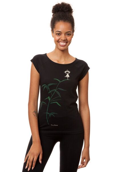 FellHerz Damen T-Shirt Yogamädchen Bio Fair von FellHerz