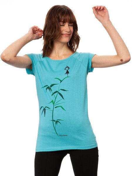 FellHerz Damen T-Shirt Yogamädchen Bio Fair von FellHerz