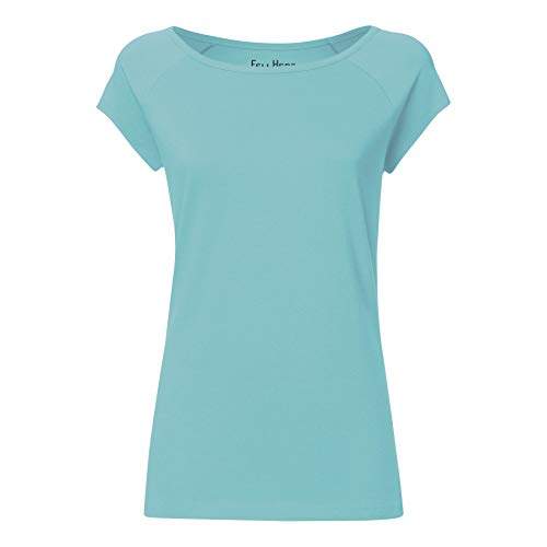 FellHerz Damen T-Shirt blau, Bio & Fair aus 100% Bio-Baumwolle und unter fairen Bedingungen hergestellt, nachhaltig, vegan, ökologisch, alternativ, natürlich, vielseitig (XL) von FellHerz