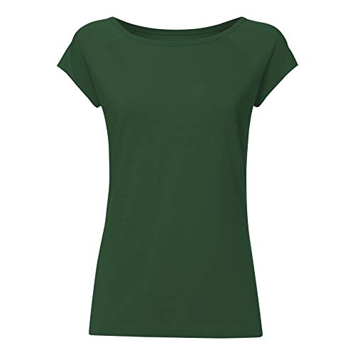 FellHerz Damen T-Shirt dunkelgrün, Bio & Fair aus 100% Bio-Baumwolle und unter fairen Bedingungen hergestellt, nachhaltig, vegan, ökologisch, alternativ, natürlich, vielseitig (XS) von FellHerz