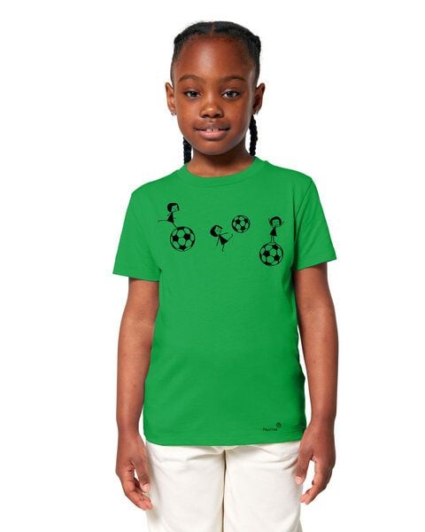 FellHerz Kids T-Shirt Fußball-Mädchen fresh green von FellHerz