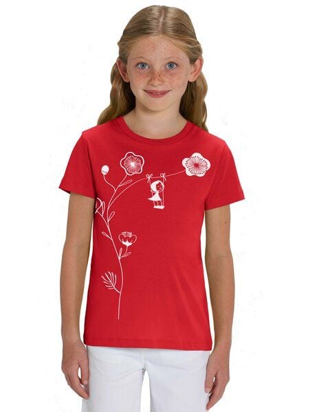 FellHerz Kids T-Shirt Schaukelmädchen rot von FellHerz
