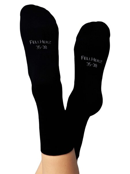 FellHerz Kuschel-Socken mit Bio-Baumwolle schwarz von FellHerz