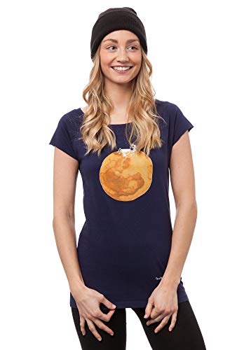 FellHerz Damen T-Shirt Moon Girl dunkelblau - Bio & Fair & Vegan aus 100% Bio-Baumwolle und unter fairen Bedingungen hergestellt, nachhaltig und ökologisch (L) von FellHerz