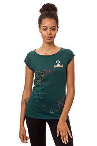 FellHerz Ommm Petrol -süßes Damen T-Shirt aus 100% Bio-Baumwolle Organic Cotton fair nachhaltig bunt Fee Fliegender Teppich bunt Regenbogen, Grün, XL von FellHerz