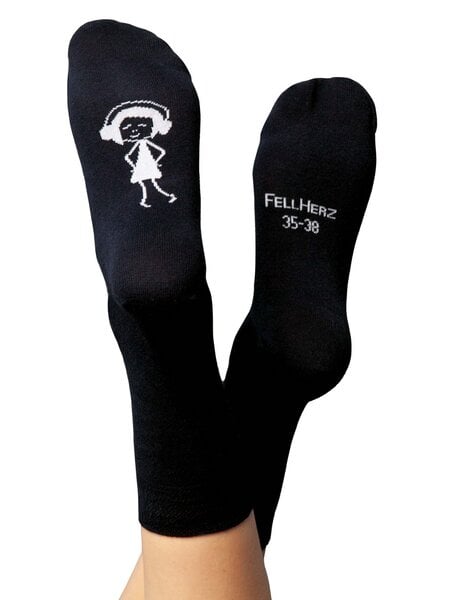 FellHerz Socken mit Bio-Baumwolle schwarz von FellHerz