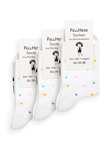 FellHerz Socken mit Viskose und Muschelsaum (as3, numeric, numeric_39, numeric_42, regular, regular, 3er Pack Weiß) von FellHerz