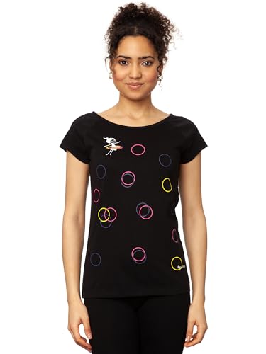 FellHerz Sporty Girl schwarz Bio & Fair & Vegan - Damen T-Shirt aus 100% Bio-Baumwolle und unter fairen Bedingungen hergestellt (L) von FellHerz