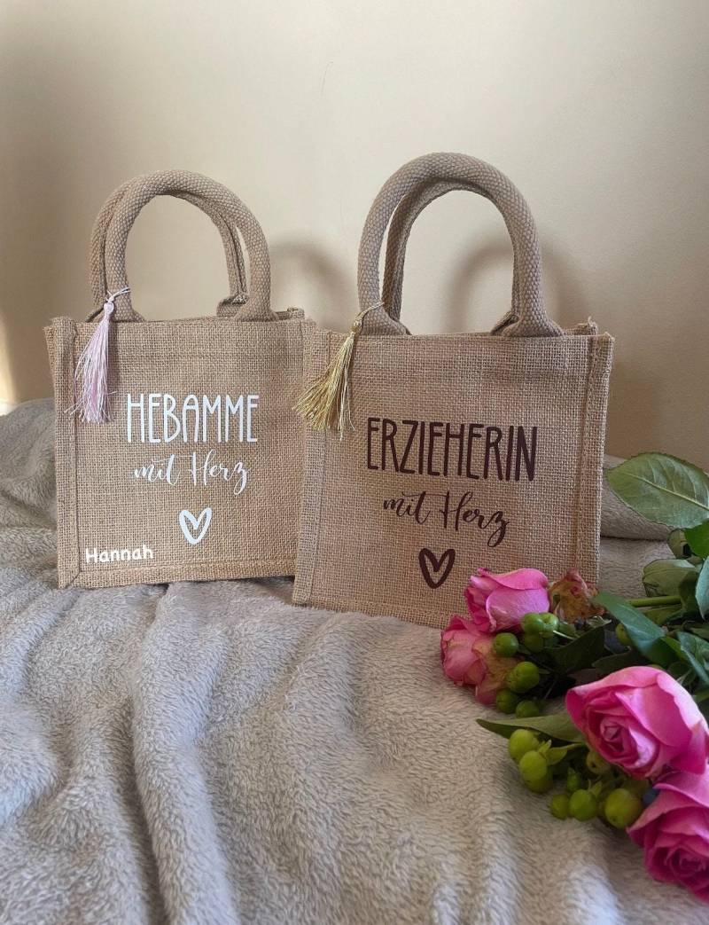Jutetasche Für Deine Hebamme, Erzieherin, Lehrerin | Danke An Die Hebamme Personalisierte Abschiedsgeschenk I Dankeschön von Fellalarm