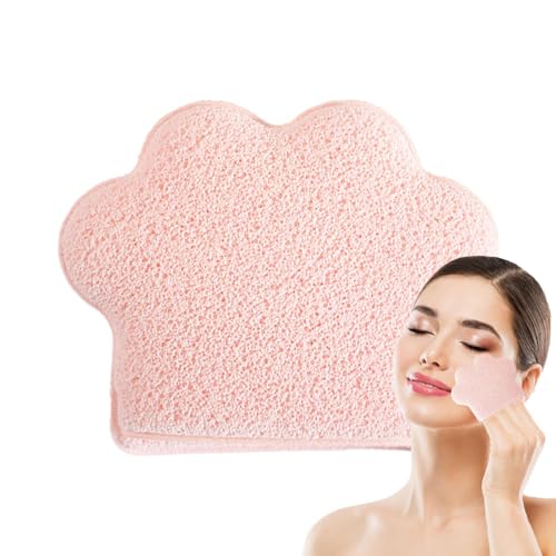 Fellflying Gesicht Peelende, Make -up -Entferner| Katze Pfotenform vergrößertes Hautfarbe | Vergrößerte Handschuhpufftuch für Frauen männlich von Fellflying