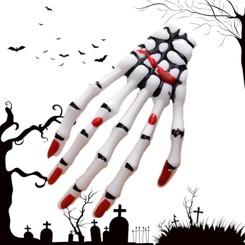 Fellflying Halloween Skelett Haarspange,Skelett Hand Haarspange | Goth Haarschmuck - Augapfel-Halloween-Haarschmuck, modische Punkrock-Teufelskralle für Kinder und Erwachsene Frauen von Fellflying