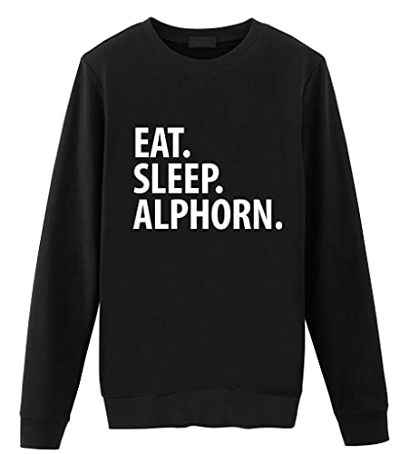 Fellow Friends - Eat Sleep Alphorn Sweater Mens Womens Small Black von Fellow Friends