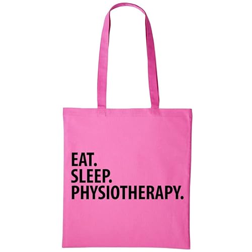 Fellow Friends - Physiotherapist Gift, Eat Sleep Physiotherapy Tote Bag Long Handle Midpink von Fellow Friends