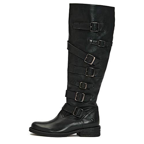 Felmini - Damen Schuhe - Verlieben Cooper C571 - Cowboy & Biker Hohe Stiefel - Echtes Leder - Schwarz - 39 EU Size von Felmini