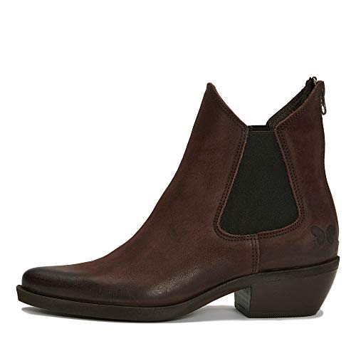 Felmini - Damen Schuhe - Verlieben EL PASO B917 - Reißverschluss Stiefeletten - Echtes Leder - Braun - 42 EU Size von Felmini