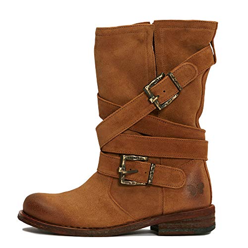 Felmini - Damen Schuhe - Verlieben GREDO 8562 - Cowboy & Biker Stiefel - Echtes Leder - Braun - 41 EU Size von Felmini