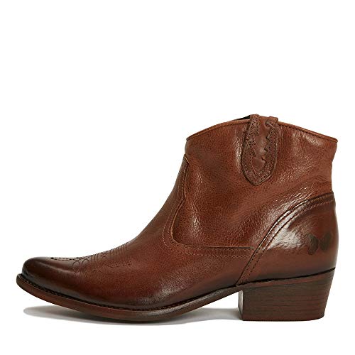 Felmini - Damen Schuhe - Verlieben West B504 - Reißverschluss Stiefeletten - Echtes Leder - Braun - 38 EU Size von Felmini