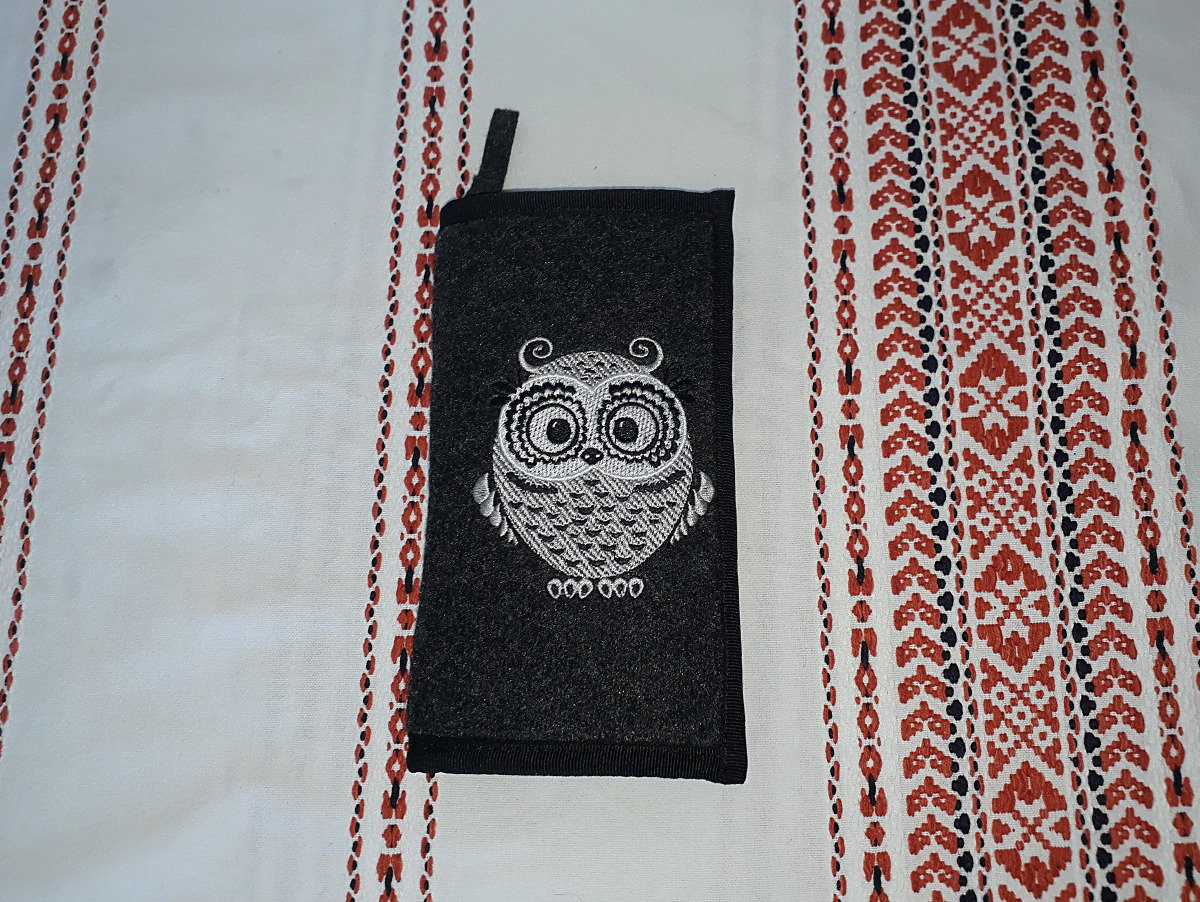 Filz Briefasche Mit Einer Bestickten Eule, Gutscheinorganizer Filz Briefasche Mit Einer Bestickten Eule, Gutscheinorganizer von FeltFolkArt