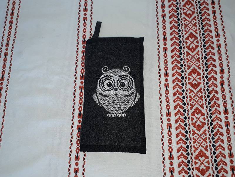 Filz Briefasche Mit Einer Bestickten Eule, Gutscheinorganizer Filz Briefasche Mit Einer Bestickten Eule, Gutscheinorganizer von FeltFolkArt