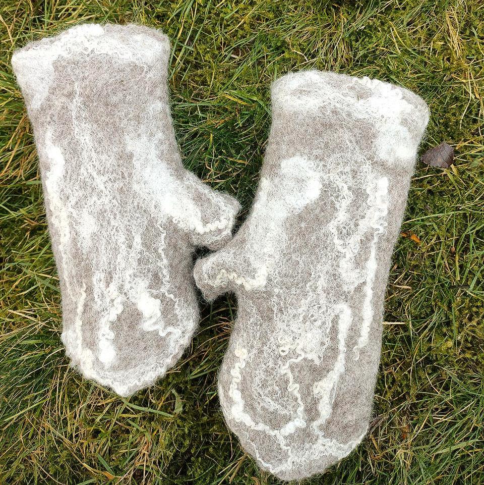 Wende-Handschuhe Gefilzte Wolle Mit Finger, Handgefertigt in Deutschland | Größe L-xl von FeltGermany