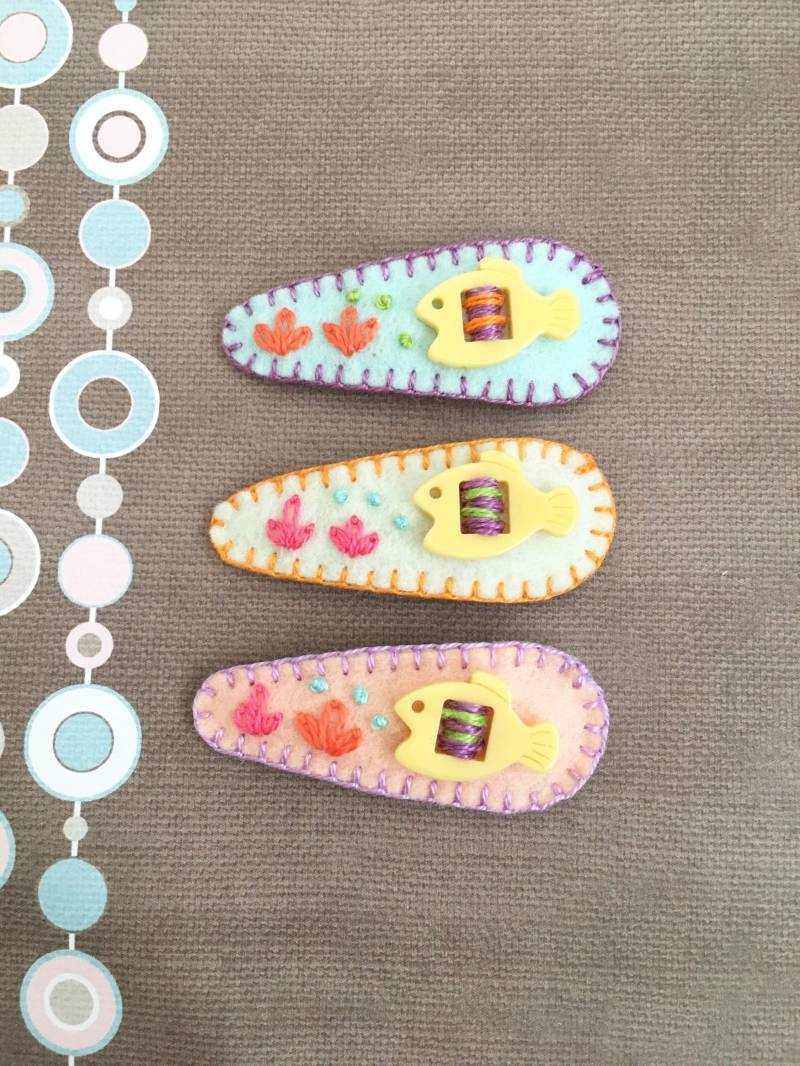 Haarspange Gelb Clown-Fisch, Fisch Fangen, Filz Haarspange, Kleinkind Mädchen-Haar-Clip, Baby-Dusche-Geschenk, Handgefertigte von FeltInLove