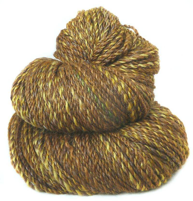 Handgefärbtes Garn Merino Bfl Wolle Babyseide Kidmohair Gelb Braun von FeltStudioUK