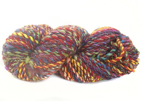 Handspun Handdyed Garn Merino Wolle Mohair Seide Und Funkel von FeltStudioUK