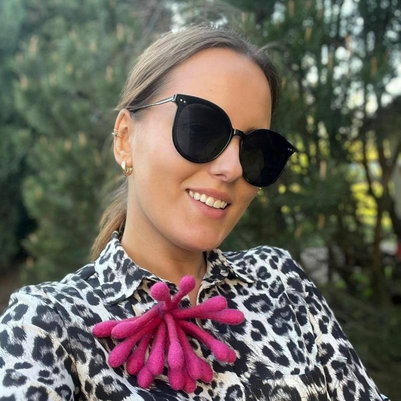 Brosche Rot, Textil, Für Frauen, Koralle Brosche, Nadel Gefilzte Seeanemone Filz, Broche Fleurs Laine Feutree, Filz von FeltsbyNome