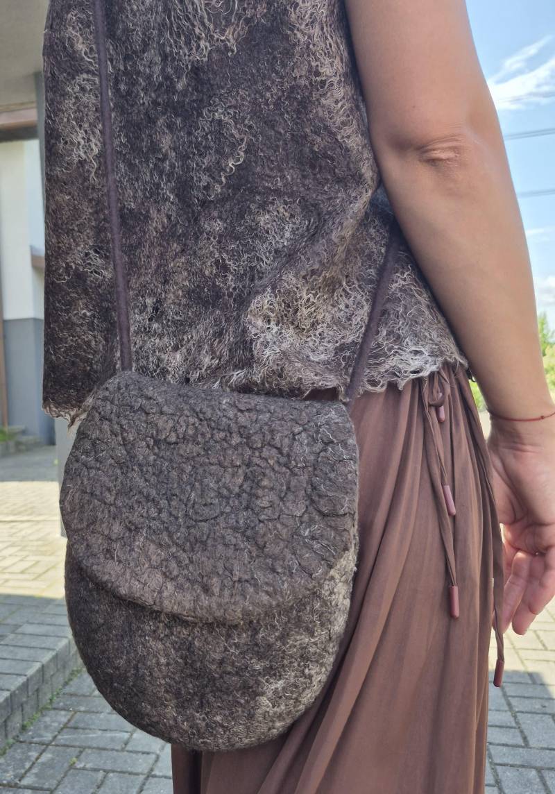 Gefilzte Umhängetasche Aus Merinowolle Mittelalterliche von FeltsbyNome