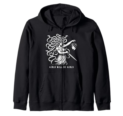 Girl Will Be Girls Weibliche Medusa lustige Feministin Kapuzenjacke von Female Medusa funny Feminist Ideas