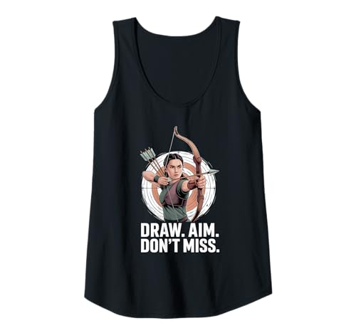 Damen Draw Aim Don't Miss Motivational Bogenschießen für Frauen Tank Top von Female Warrior Apparel Gifts by Anastasia