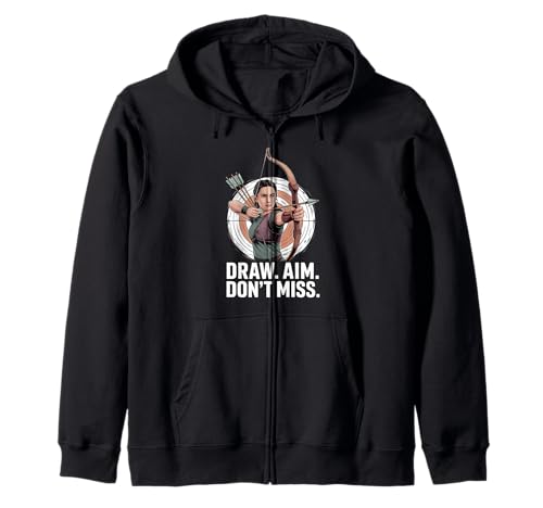 Draw Aim Don't Miss Motivational Bogenschießen für Frauen Kapuzenjacke von Female Warrior Apparel Gifts by Anastasia