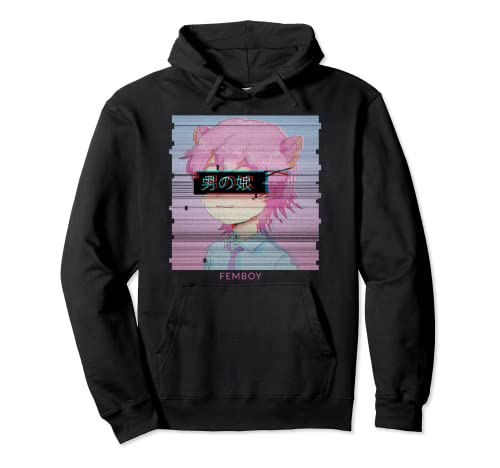 Femboy Anime Neko Cat Boy Aesthetic Vaporwave Japanese Pullover Hoodie von Femboy Clothing & Outfits
