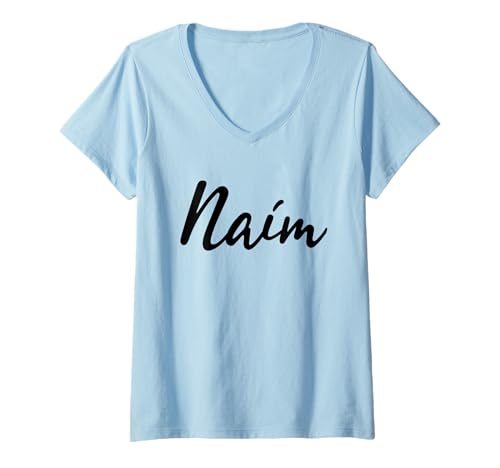 Damen Beautiful Handwriting Font Naim Calligraphy T-Shirt mit V-Ausschnitt von Feminine Naim Gift Ideas for Women