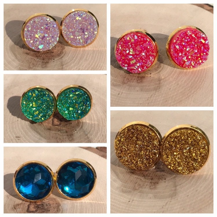 Clip Auf Ohrringe Ohrstecker Gold, Glitzer-Clip von FeminineEdgeFinds