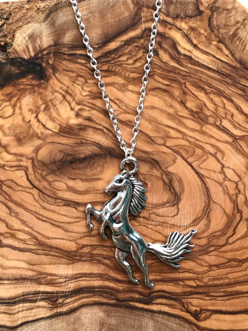 Silber Halskette, Pferd, Reiter Reiten Schmuck, Layering Halskette von FeminineEdgeFinds