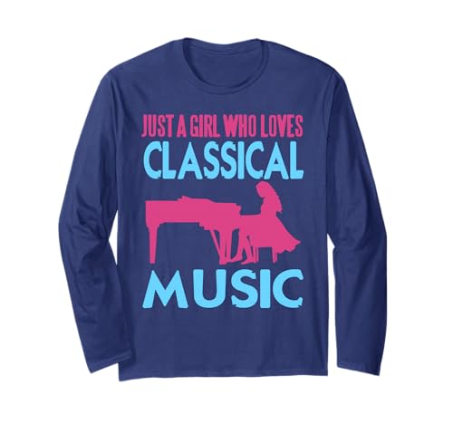 Mädchen Liebt Klassische Musik Klavierspielerin Langarmshirt Mädchen Liebt Klassische Musik Klavierspielerin Langarmshirt von Femininer Klassik Klavier Fans Look