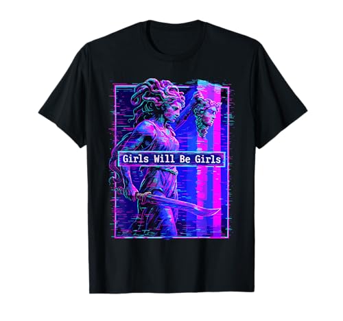 Girl Will Be Girls Medusa, Vaporwave Glitch Feministische Frauen T-Shirt Girl Will Be Girls Medusa, Vaporwave Glitch Feministische Frauen T-Shirt von Feminism Girl Will Be Girls Medusa