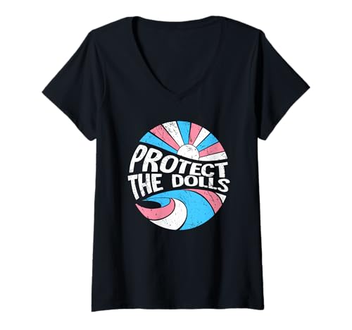 Damen Protect The Dolls, Transgender-LGBT, Transgender-Rechte T-Shirt mit V-Ausschnitt Damen Protect The Dolls, Transgender-LGBT, Transgender-Rechte T-Shirt mit V-Ausschnitt von Feminism Human Rights Tee