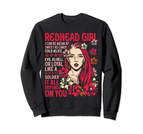 Klassischer rothaariger Mädchen-Frauen-Empowerment- Sweatshirt von Feminist Apparel Women Empowerment Redhead Girl