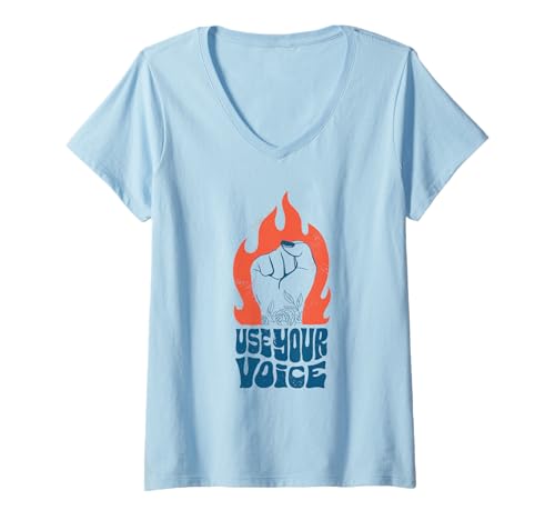 Damen Use Your Voice- Empowerment Feministisches Retro-Design T-Shirt mit V-Ausschnitt Damen Use Your Voice- Empowerment Feministisches Retro-Design T-Shirt mit V-Ausschnitt von Feminist Empowerment