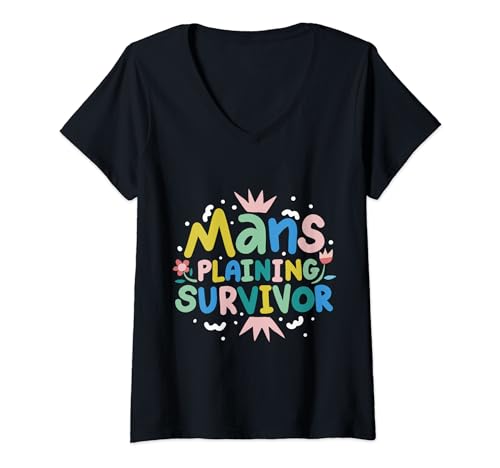 Damen Mansplaining Survivor Sarkastisch T-Shirt mit V-Ausschnitt Damen Mansplaining Survivor Sarkastisch T-Shirt mit V-Ausschnitt von Feminist Feminismus Mansplaining Mansplain