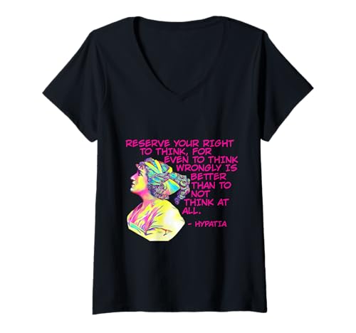 Damen Hypatia - Bewahren Sie sich Ihr Recht zum Nachdenken vor T-Shirt mit V-Ausschnitt Damen Hypatia - Bewahren Sie sich Ihr Recht zum Nachdenken vor T-Shirt mit V-Ausschnitt von Feminist History Trippings