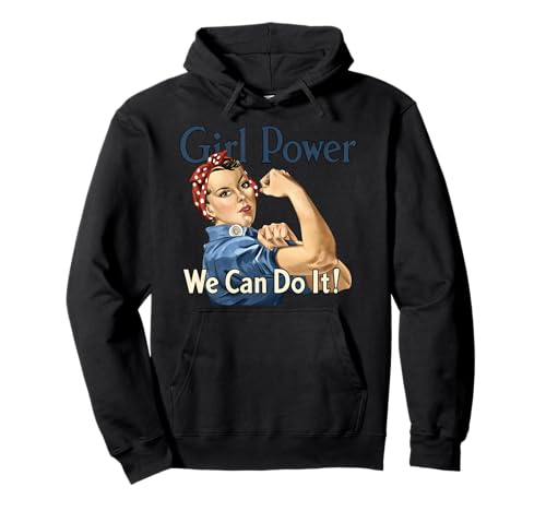 Girl Power We Can Do It Rosie Riverter Pin-Up-Kunst im Retro-Look Pullover Hoodie von Feminist Proud Women Power