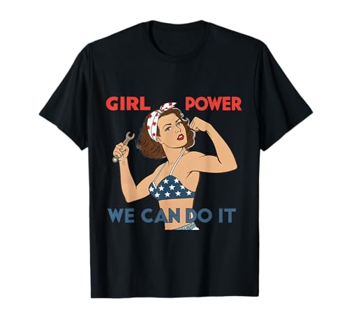 Girl Power We Can Do It Rosie Riverter Pin-Up-Kunst im Retro-Look T-Shirt von Feminist Proud Women Power