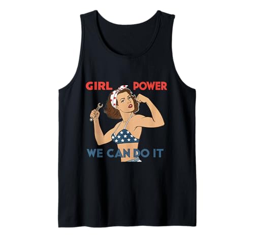 Girl Power We Can Do It Rosie Riverter Pin-Up-Kunst im Retro-Look Tank Top von Feminist Proud Women Power