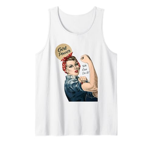 Girl Power We Can Do It Rosie Riverter Pin-Up-Kunst im Retro-Look Tank Top von Feminist Proud Women Power