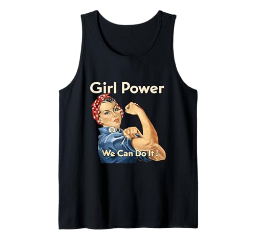 Girl Power We Can Do It Rosie Riverter Pin up Retro Art Tank Top von Feminist Proud Women Power