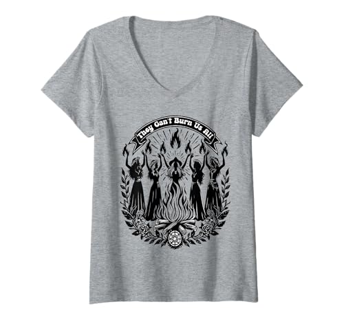Damen Feministin Sie können uns nicht alle verbrennen T-Shirt mit V-Ausschnitt von Feminist